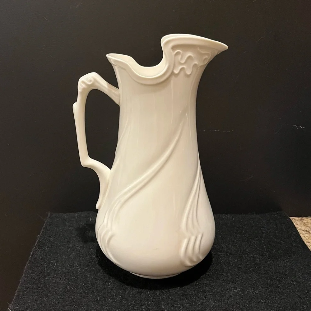 Vintage I. Godinger & Co. Embossed Ivory Porcelain Pitcher